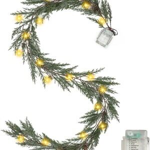 Festive Greenery Garland with Lights